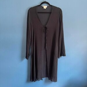 Vintage Silk Overlay Women's Size Small‎ Black Sheer Frette Italy Gothic Witchy
